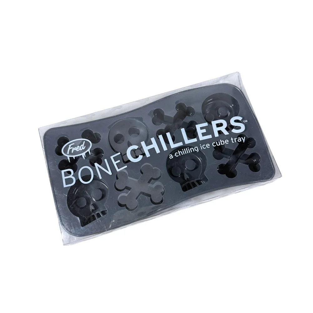 New Fred Bone Chillers Skull Crossbones Ice Cube‎ Tray Silicone Reusable Barware